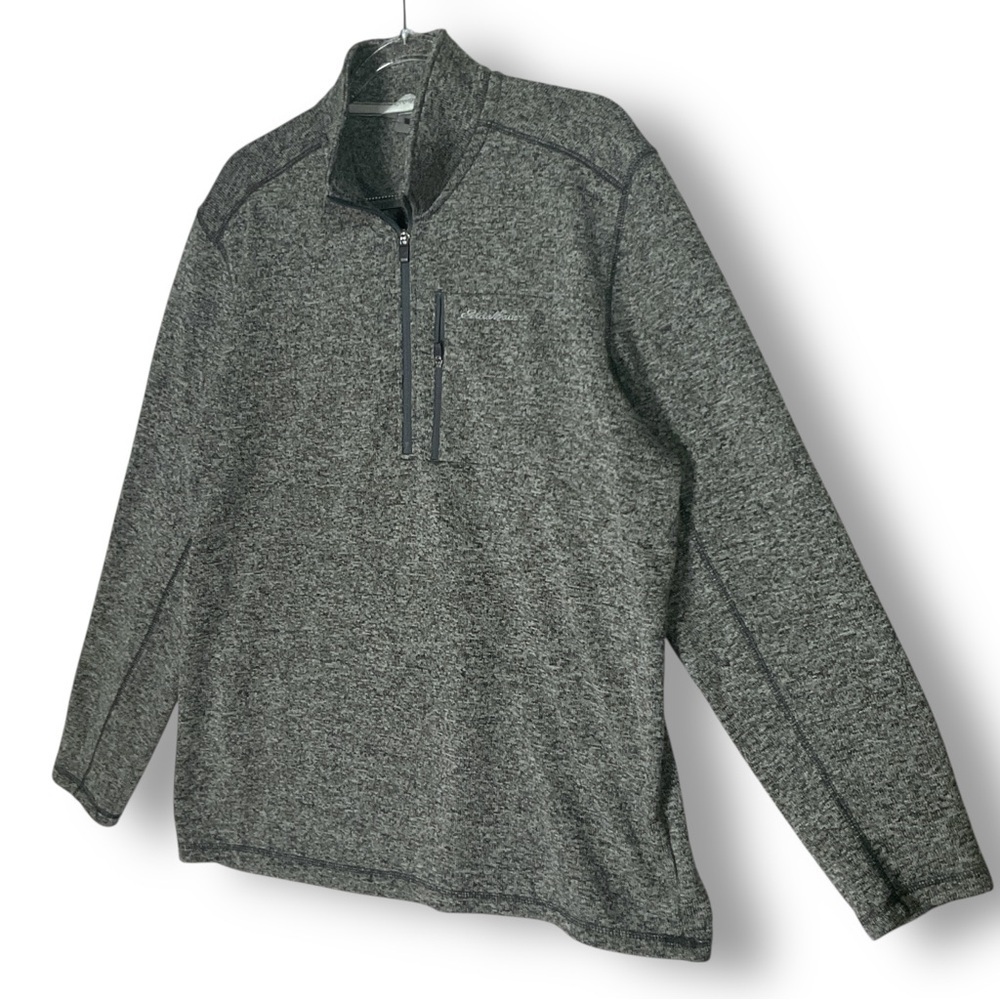 Eddie Bauer Men's Fleece Pullover Sz XL Half Zip Casual Gray - Picture 6 of 12